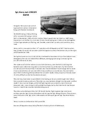 A preview of a PDF biography for Jack, Henry
